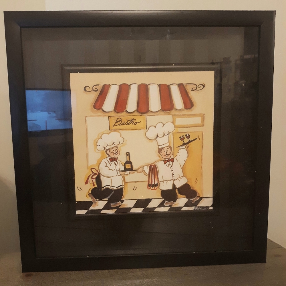 Italian bistro picture with frame.
